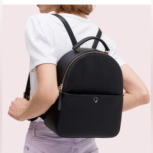 Kate spade polly medium black leather backpack